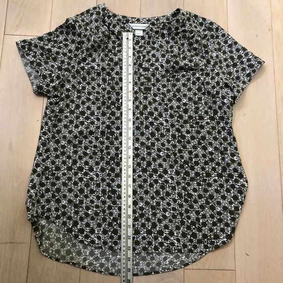 Brown & cream patterned hi-low SS tunic, L, Christopher & Banks - Picture 9 of 12